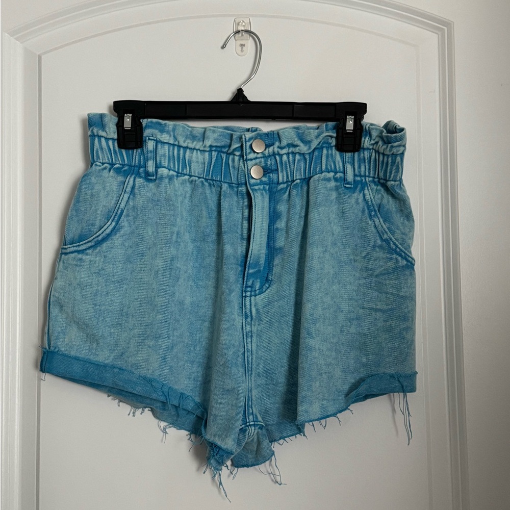 NWT Paper Bag Style Denim Blue Women's Boutique Shorts